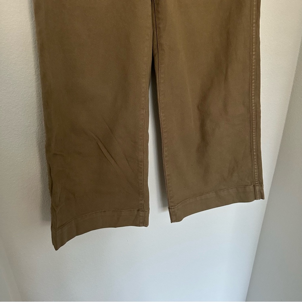 Madewell The Emmett Wide-Leg Crop Pants Welt Pocket Tan Khaki Size 25 Women’s - Picture 3 of 9